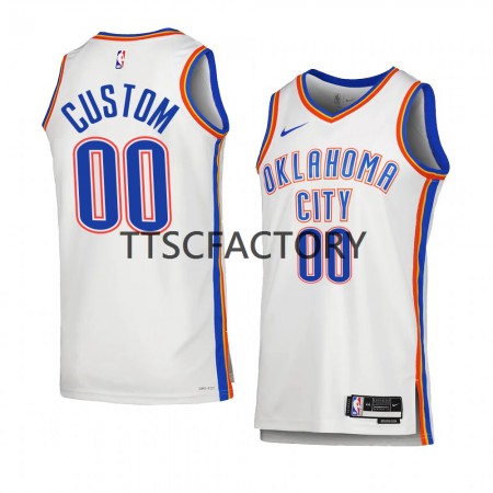 Maillot Basket Oklahoma City Thunder Personnalisé Nike 2022-23 Association Edition Blanc Swingman - Homme